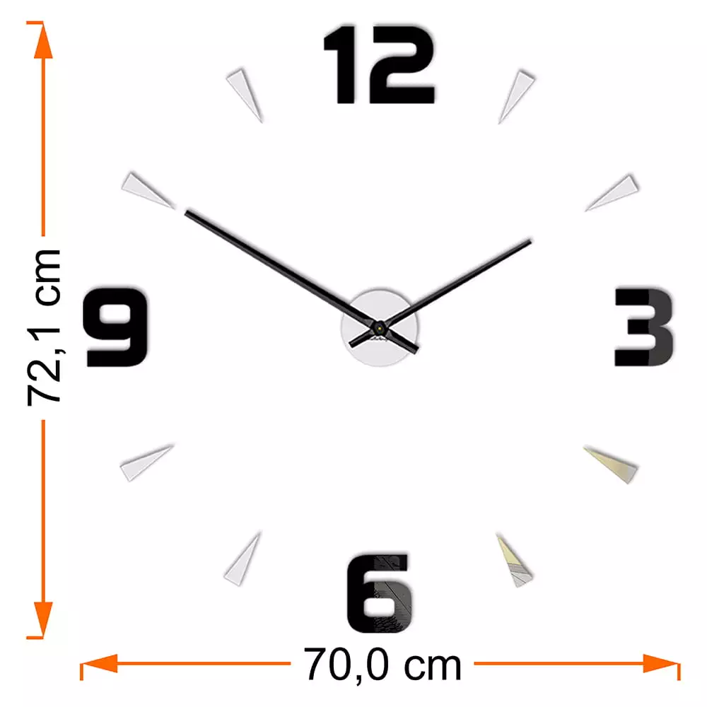 Lustrzany zegar ścienny Shot