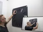 Duży nowoczesny zegar ścienny Mirror Mase XL Czarny