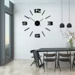 Duży nowoczesny zegar ścienny Mirror Mase XL Czarny