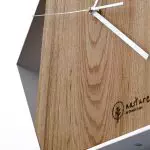 Sześciokątny zegar loftowy Time&Vertical (pionowy) 40 cm biało-drewniany