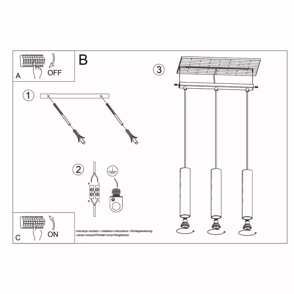 Lampa wisząca LINO 3L