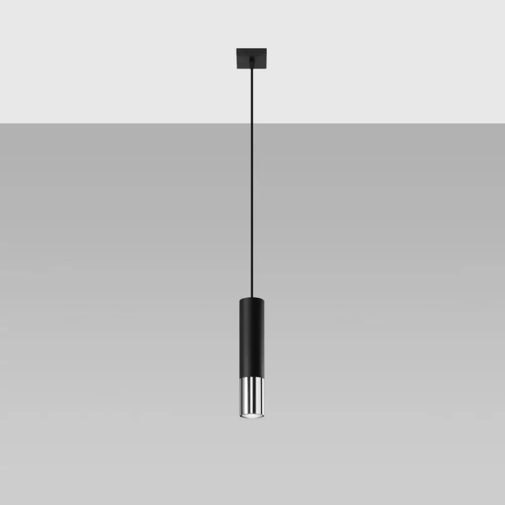 Lampa wisząca LOOPEZ 1 czarny/chrom