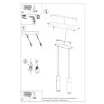 Lampa wisząca ZANE 2 szara