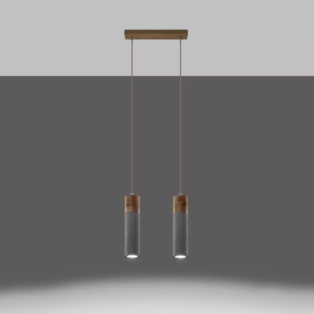 Lampa wisząca ZANE 2 szara
