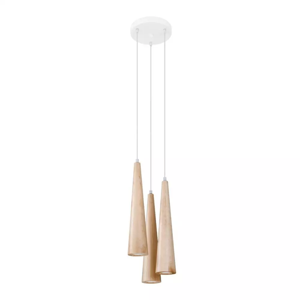Lampa wisząca SULA 3P naturalne drewno
