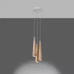 Lampa wisząca SULA 3P naturalne drewno