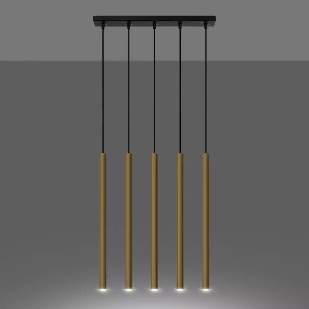 Lampa Wisząca PASTELO 5L złoty połysk