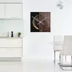 Kwadratowy szklany zegar ścienny CoffeeDesk Black 40 cm