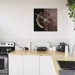 Kwadratowy szklany zegar ścienny CoffeeDesk Black 40 cm