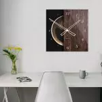 Kwadratowy szklany zegar ścienny CoffeeDesk Black 40 cm