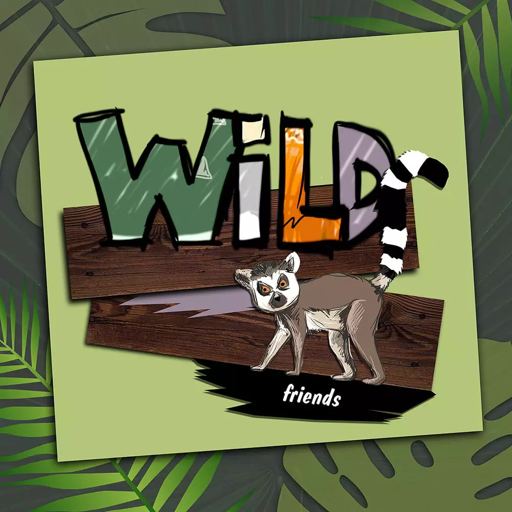 Zegar ścienny KROKODYL 3D Wild friends