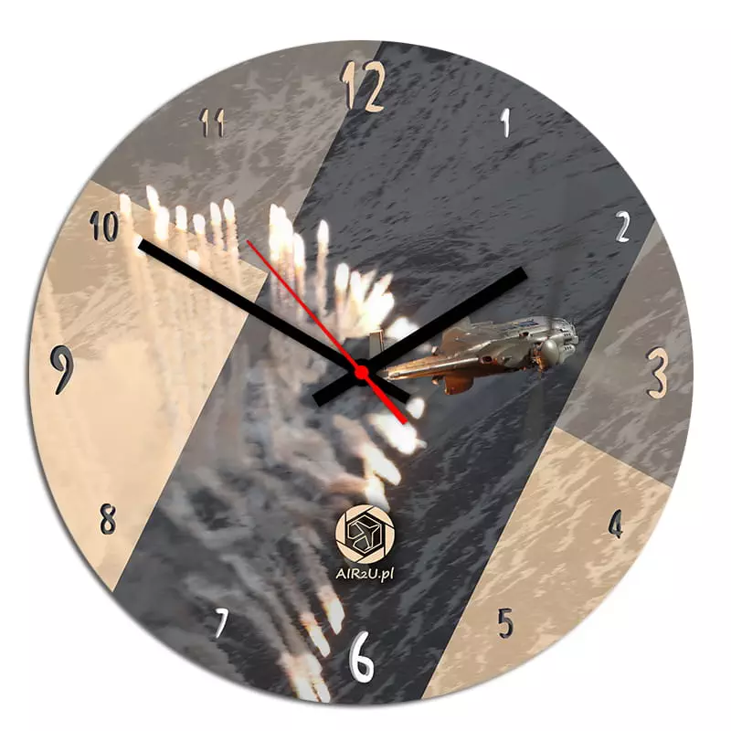 Szklany zegar ścienny MILITARY SAND