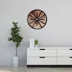 Okrągły szklany zegar ścienny Modern Wood X5 40 cm