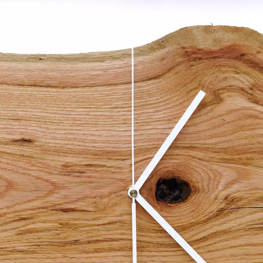 Kwadratowy zegar loftowy Time&Horizontal (poziomy) 40 cm biało-drewniany