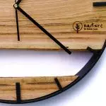 Okrągły zegar loftowy Time&Double 40 cm czarno-drewniany