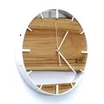 Okrągły zegar loftowy Time&Double 50 cm biało-drewniany