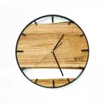 Okrągły zegar loftowy Time&Double 50 cm czarno-drewniany