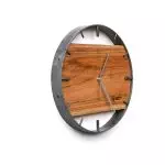 Okrągły zegar loftowy Time&Horizontal (poziomy) 50 cm stalowo-drewniany