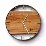 Okrągły zegar loftowy Time&Horizontal (poziomy) 50 cm stalowo-drewniany