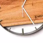 Okrągły zegar loftowy Time&Horizontal (poziomy) 50 cm stalowo-drewniany