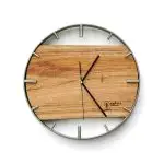 Okrągły zegar loftowy Time&Horizontal (poziomy) 50 cm stalowo-drewniany