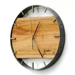 Okrągły zegar loftowy Time&Horizontal (poziomy) 50 cm stalowo-drewniany