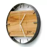Okrągły zegar loftowy Time&Horizontal (poziomy) 50 cm stalowo-drewniany