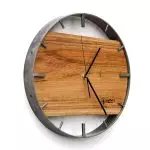 Okrągły zegar loftowy Time&Horizontal (poziomy) 50 cm stalowo-drewniany