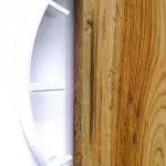Okrągły zegar loftowy Time&Vertical (pionowy) 40 cm biało-drewniany