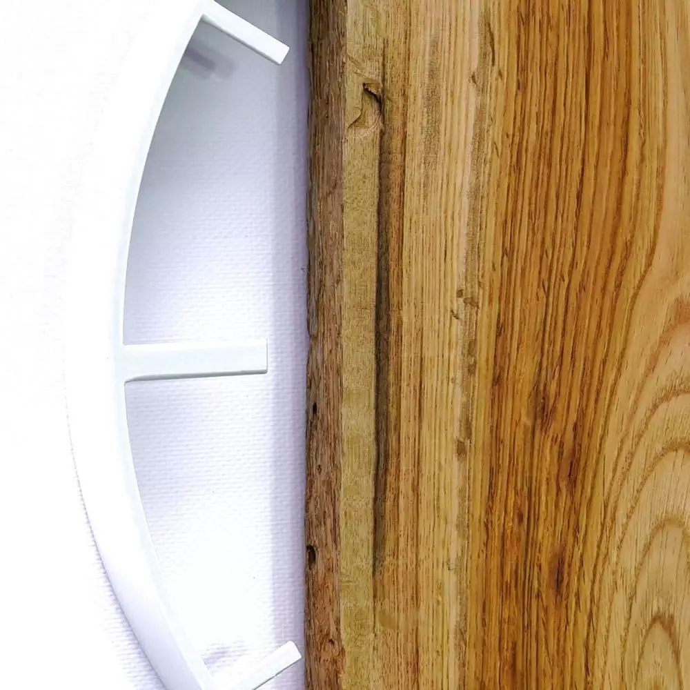 Okrągły zegar loftowy Time&Vertical (pionowy) 40 cm biało-drewniany