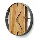 Okrągły zegar loftowy Time&Vertical (pionowy) 50 cm stalowo-drewniany