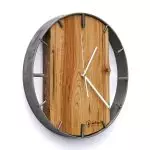 Okrągły zegar loftowy Time&Vertical (pionowy) 50 cm stalowo-drewniany