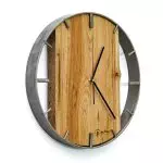Okrągły zegar loftowy Time&Vertical (pionowy) 50 cm stalowo-drewniany
