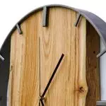Okrągły zegar loftowy Time&Vertical (pionowy) 50 cm stalowo-drewniany