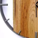 Okrągły zegar loftowy Time&Vertical (pionowy) 50 cm stalowo-drewniany