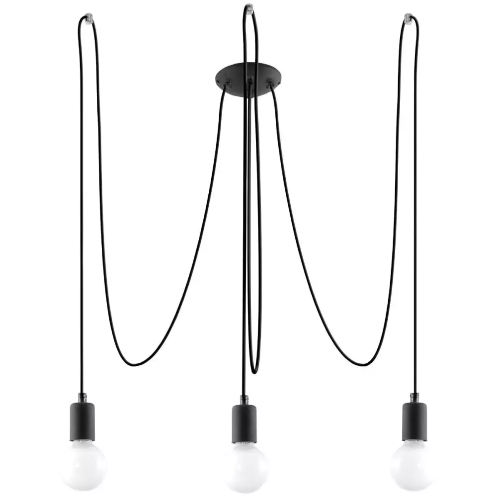 Żyrandol EDISON 3 czarny