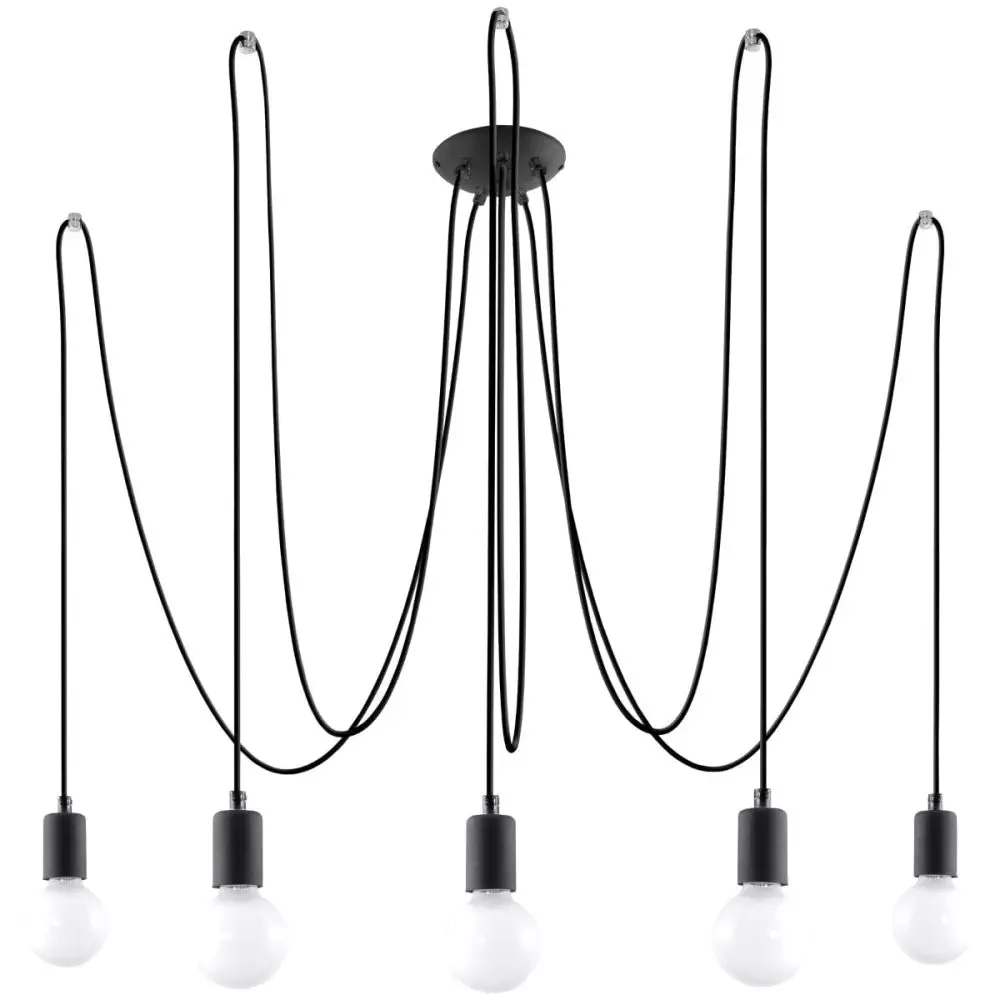 Żyrandol EDISON 5 czarny