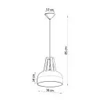 Lampa wisząca CASCO biała/czarna