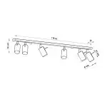 Plafon RING 6L szary
