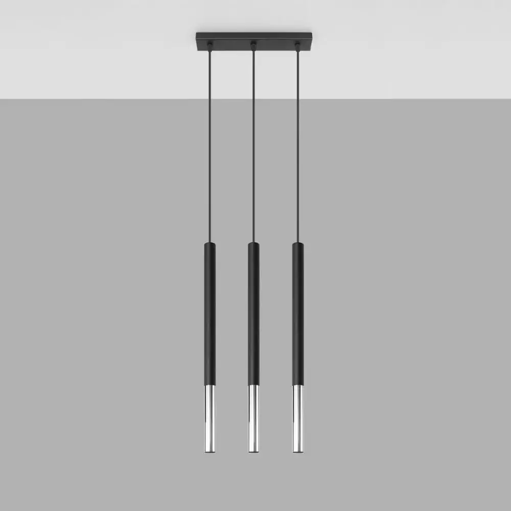 Lampa wisząca MOZAICA 3L czarny/chrom