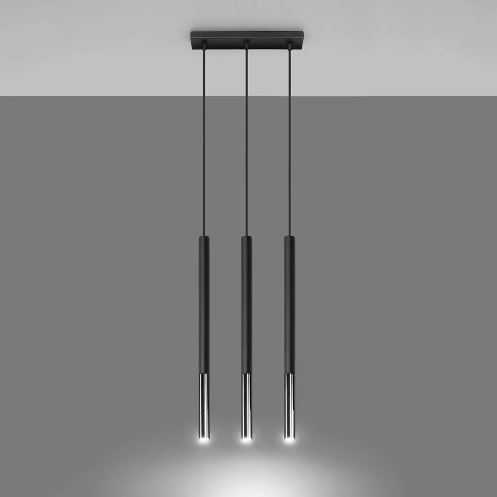 Lampa wisząca MOZAICA 3L czarny/chrom