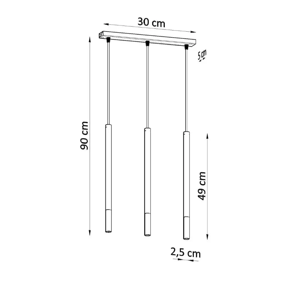Lampa wisząca MOZAICA 3L czarny/złoto