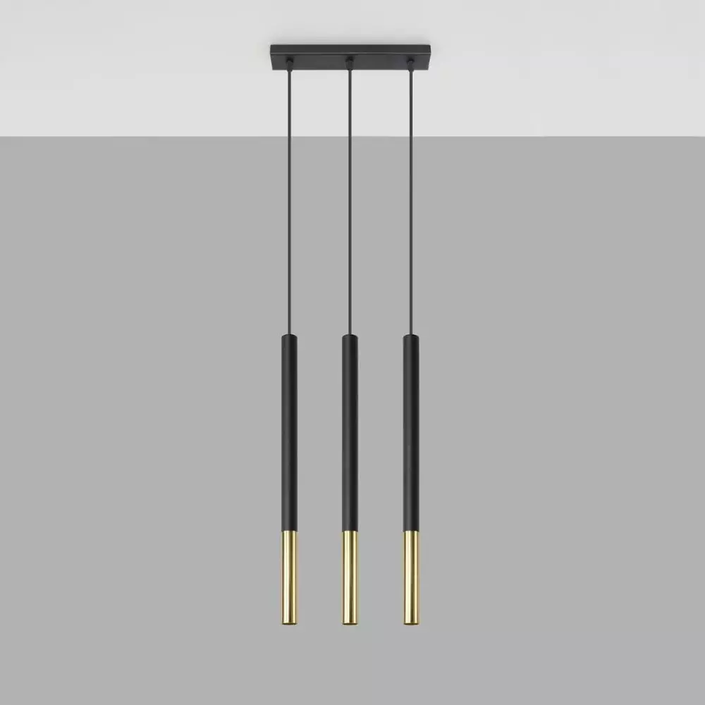 Lampa wisząca MOZAICA 3L czarny/złoto
