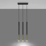 Lampa wisząca MOZAICA 3L czarny/złoto