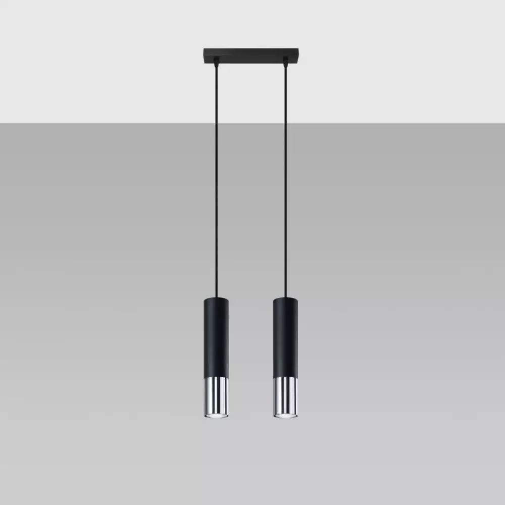 Lampa wisząca LOOPEZ 2 czarny/chrom