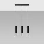 Lampa wisząca LOOPEZ 3L czarny/chrom