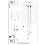 Lampa wisząca LOOPEZ 3P czarny/chrom