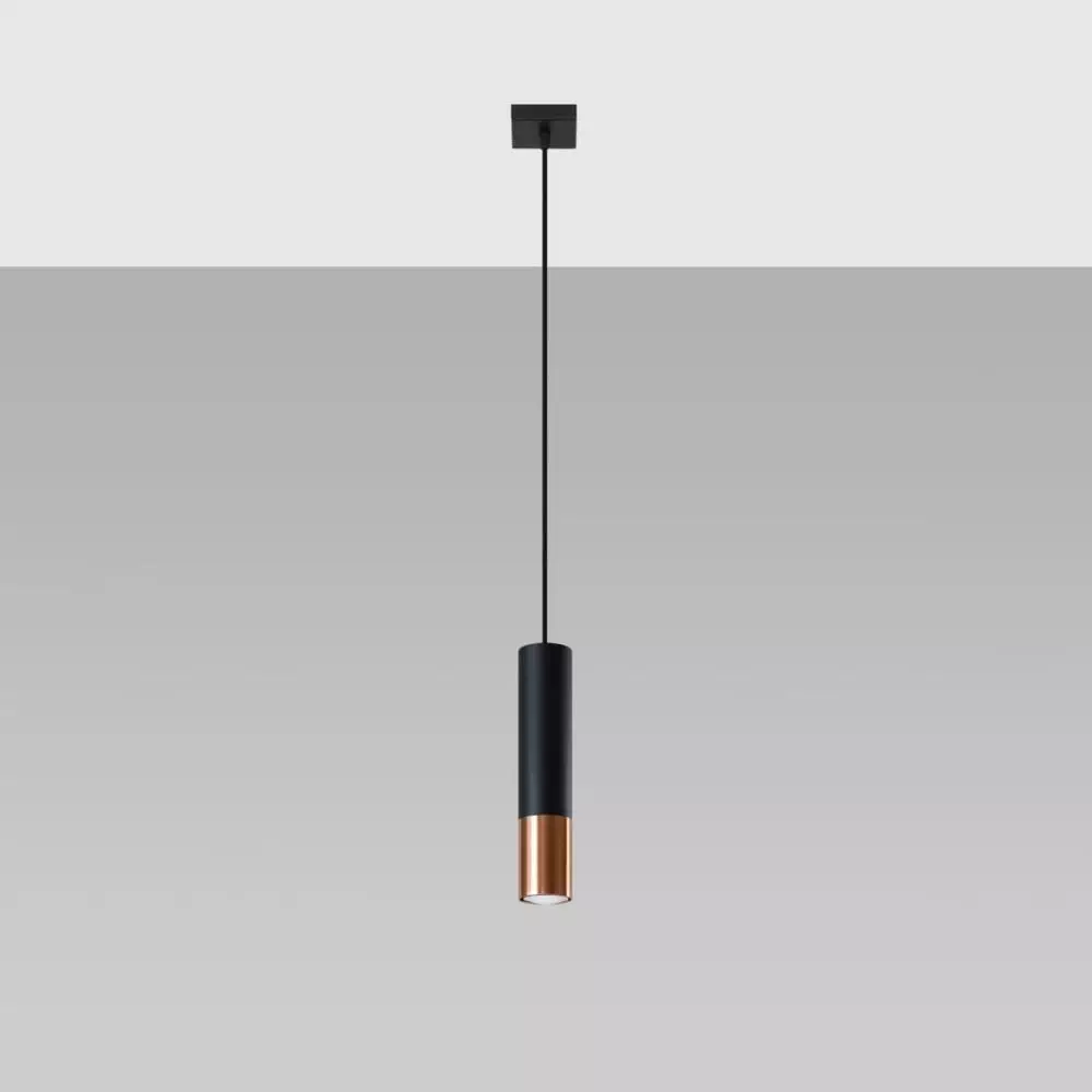 Lampa wisząca LOOPEZ 1 czarny/miedź