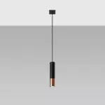 Lampa wisząca LOOPEZ 1 czarny/miedź
