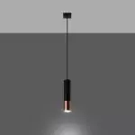 Lampa wisząca LOOPEZ 1 czarny/miedź